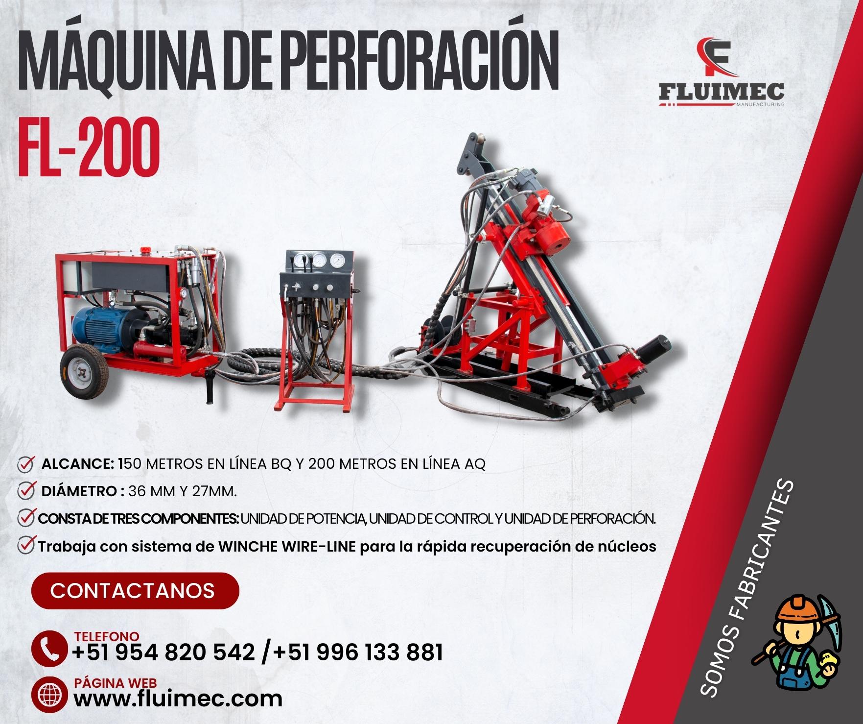 MAQUINA PARA ESTUDIOS GEOLOGICOS HIDRAULICA FL - 200 